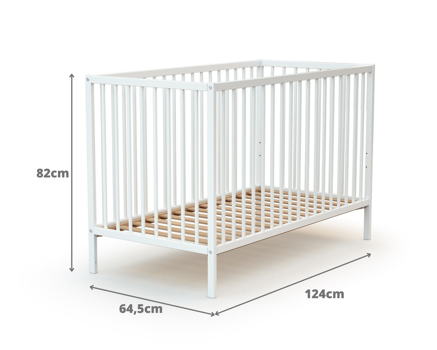 WEBABY Lit bébé 60 x 120 cm (matelas non inclus)