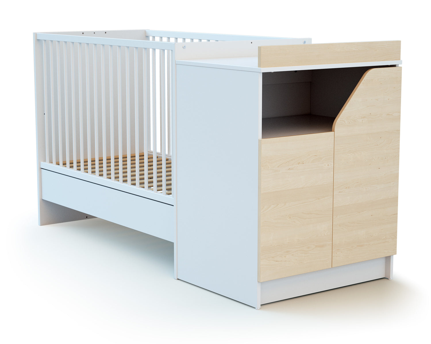 CARNAVAL Combiné lit bébé évolutif en bois 60x120cm  (matelas inclus)