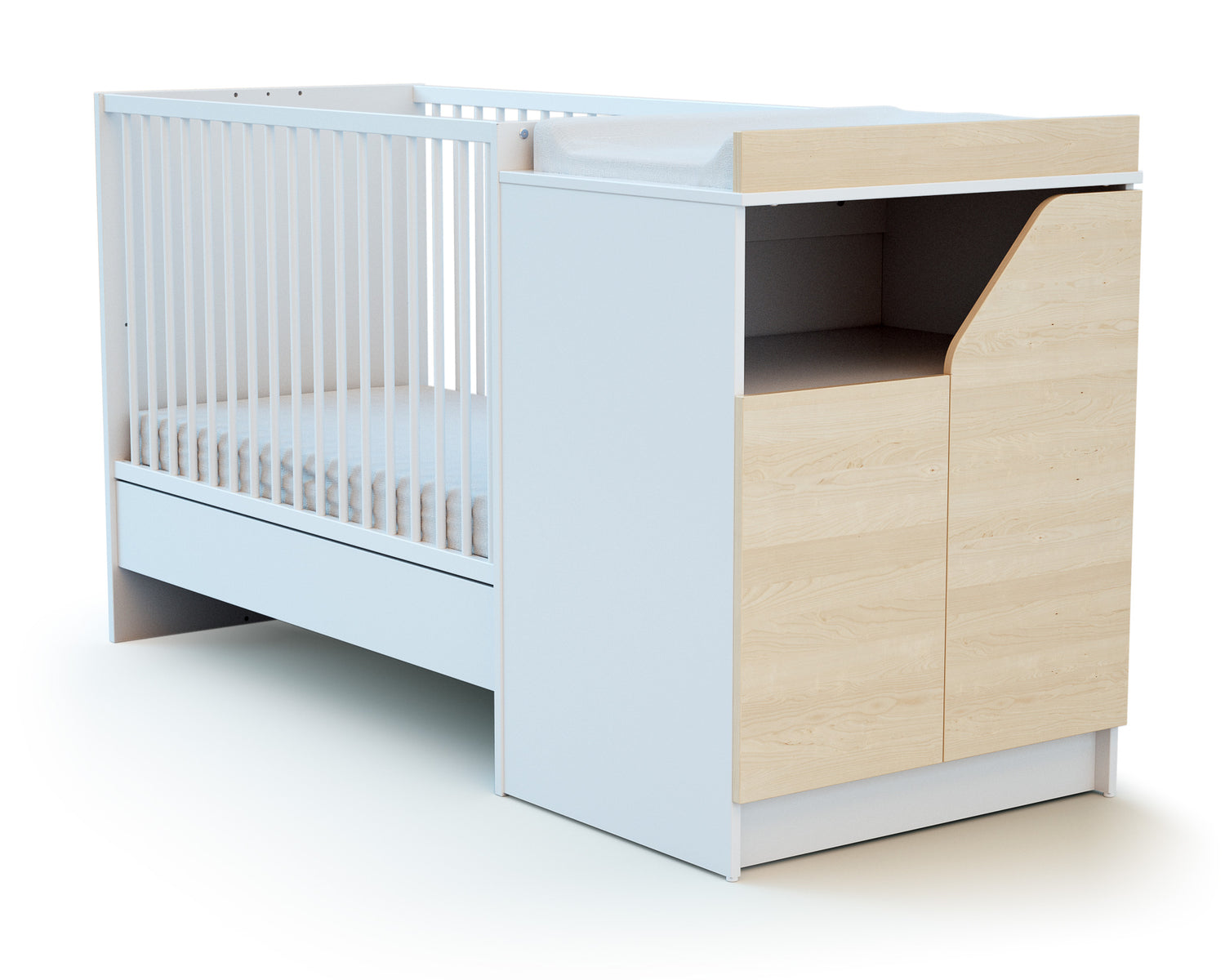 CARNAVAL Combiné lit bébé évolutif en bois 60x120cm  (matelas inclus)