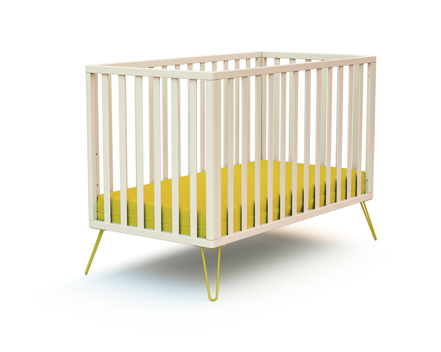 JURABABY -  Lit bébé en bois ONLY Jaune 60 x 120 cm