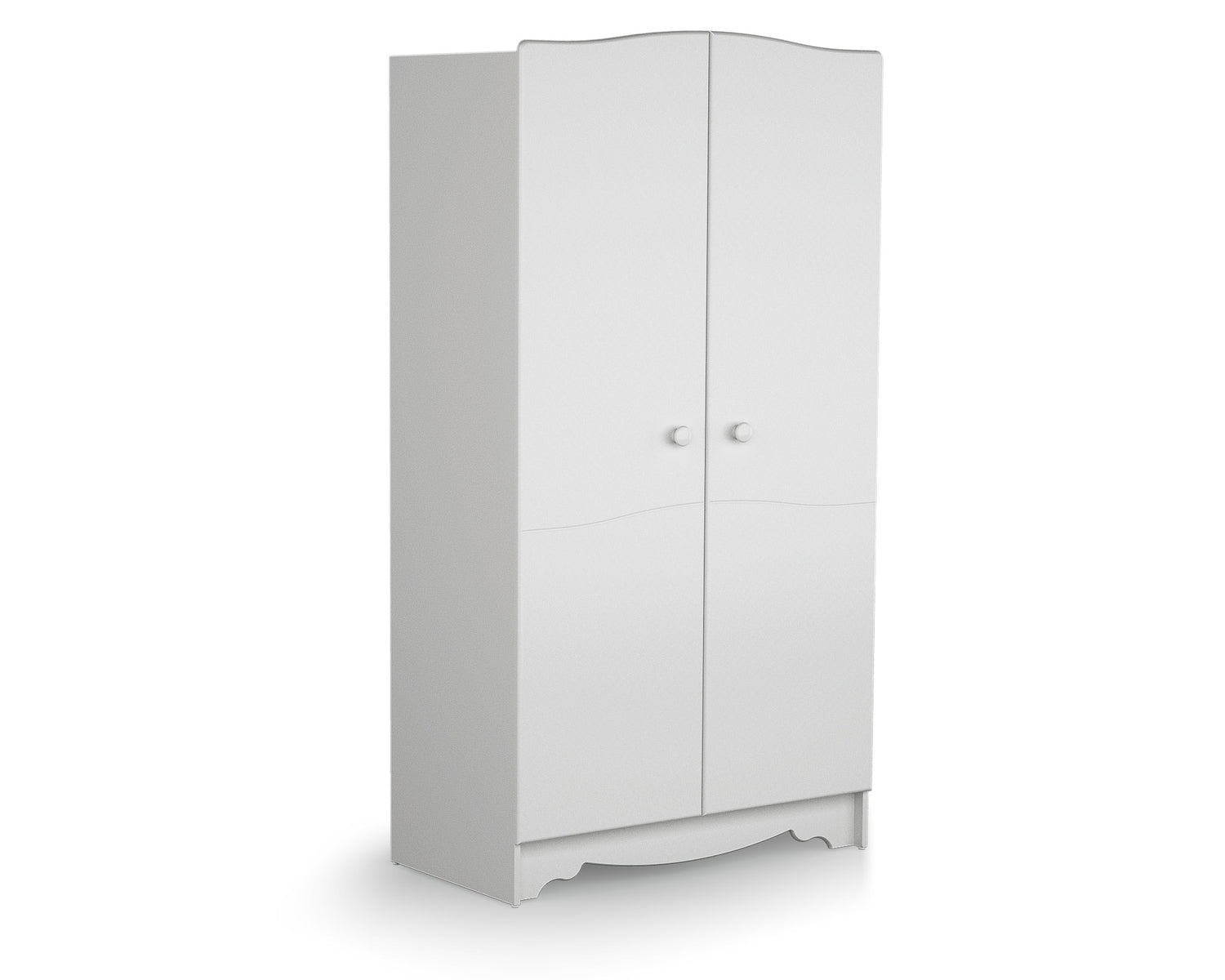 AT4 -  Armoire enfant 2 portes en bois MARELLE Blanc 96 x 51 x 176 cm