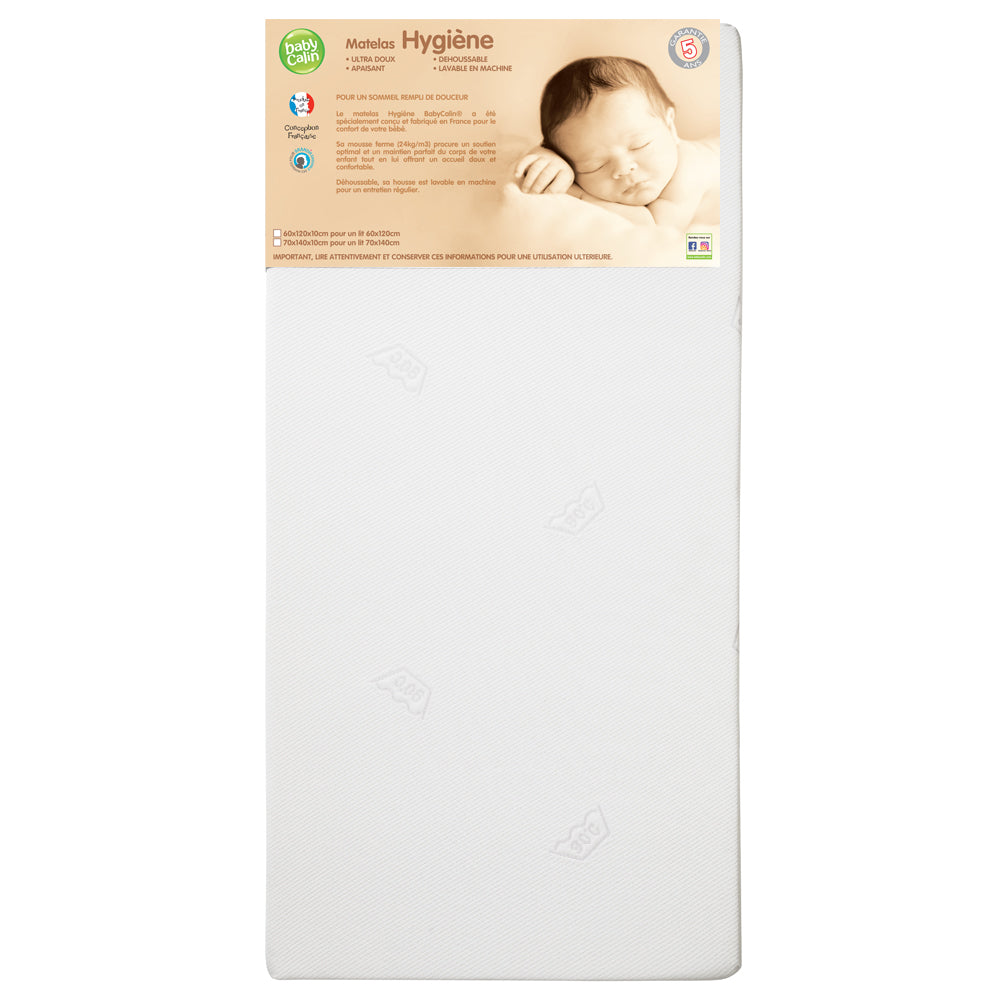 BABYCALIN Matelas hygiène déhoussable 70 x 140 cm