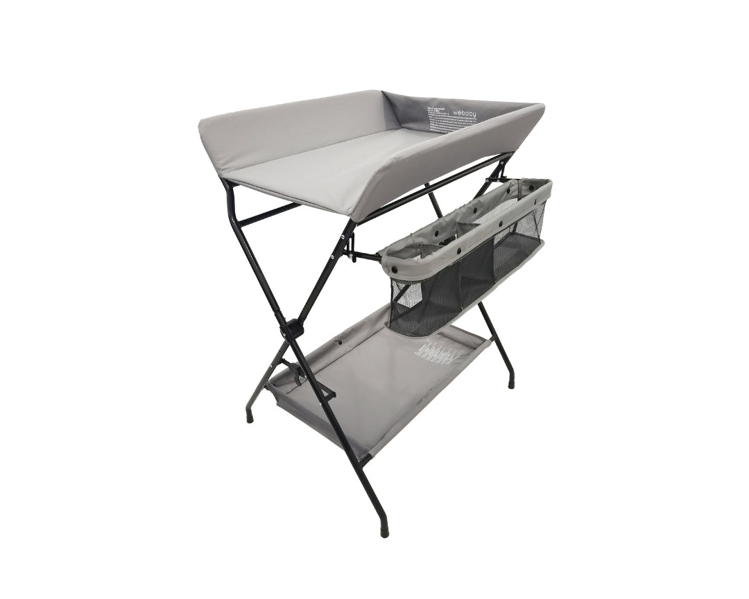 WEBABY -  Table à langer pliante en acier Noir et Gris