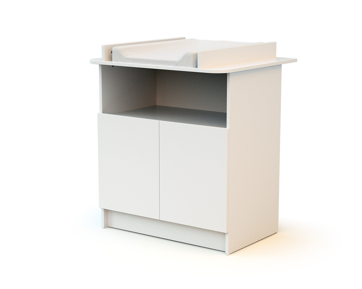 WEBABY -  Commode à langer 2 portes, 1 niche en bois Blanc